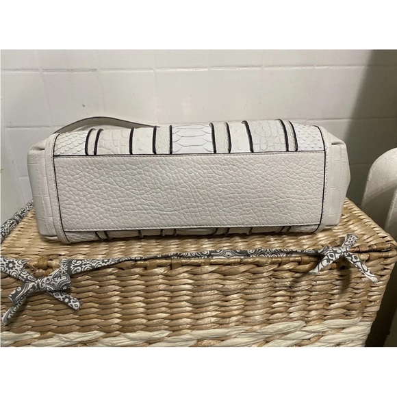Coach White Embossed Satchel with Black Accents - Picture 13 of 13